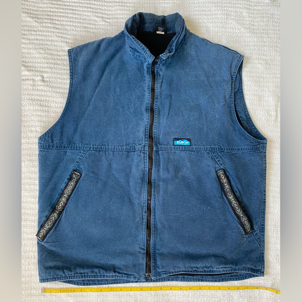 Vintage KAVU Vest L Retro Outdoors Camping Vest with Zipper and Fleece Lining